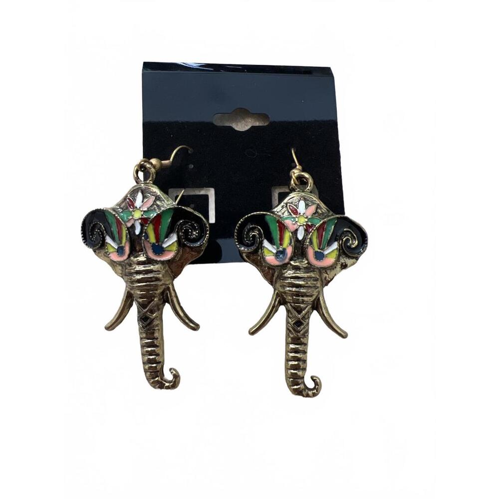 Colorful Elephant Earrings - Unique Boho Style (SR1001)